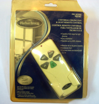 Harbor Breeze Universal Ceiling Fan & Light Remote Control 43147