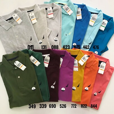 NWT Nautica Men's Classic Fit Short Sleeve Performance Deck Solid Polo Shirt