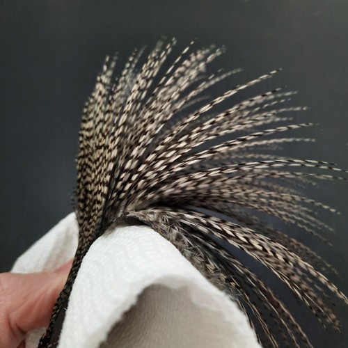 Dark Med. Dun Grizzly Dry Fly Hackle Neck Cape Dry Fly Tying Feathers #7 - Picture 2 of 6