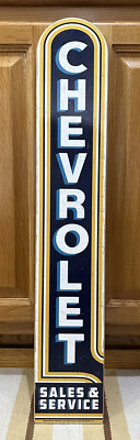 Chevrolet Sales Service Sign Wood Parts Tools Chevy Vintage Style