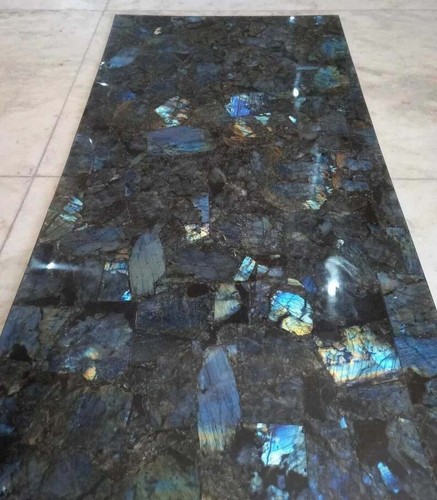 60"x30" Rectangle Labradorite Gemstone Dining Kitchen Table Top Restaurant Deco - Picture 4 of 8