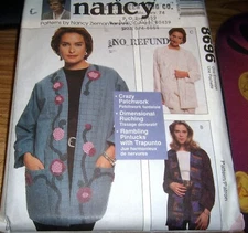 CUT 60s-70s McCALLS' SEWING WITH NANCY LINED JACKETS #8696 SIZE 8 TO 22