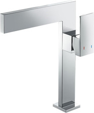 Chrome Tall Bathroom Sink Faucet Ultra Thin Design, Single Handle Vessel Faucet