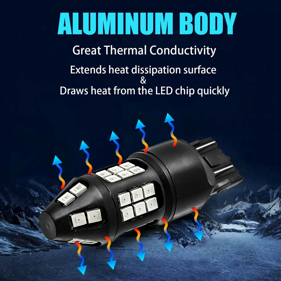 2x 7443 LED Estroboscópico Intermitente Freno Trasero Luz Estacionamiento Bombilla Alerta de Seguridad Foto 4 de 4