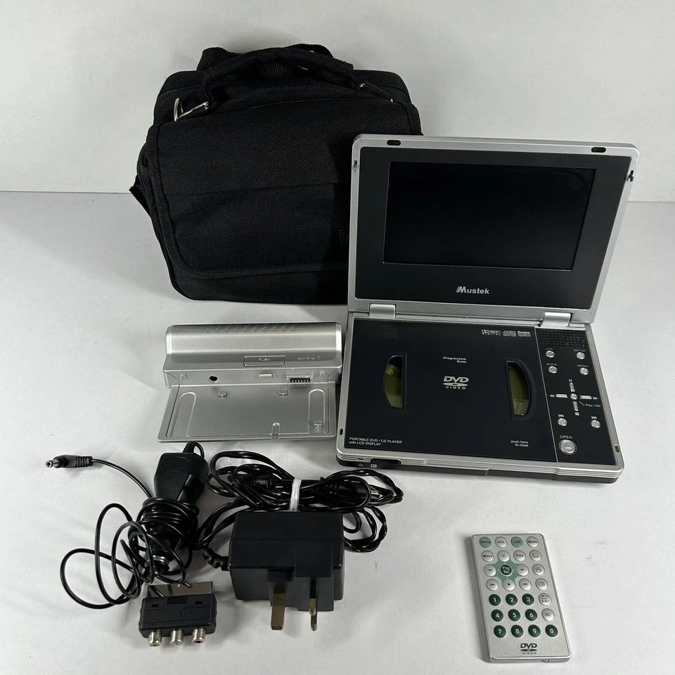 Reproductor de CD DVD portátil Mustek PL407H 7" con estuche cargador repuesto/reparación de batería Foto 3 de 4