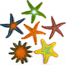 6 Pcs Diving Starfish Pool Toys for Kids - Colorful Simulated Star Fish Sea Anim
