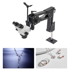 Jewelry Tool Zoom Micro Inlaid Mirror Multi-directional Microscope+Stand 7x-45x