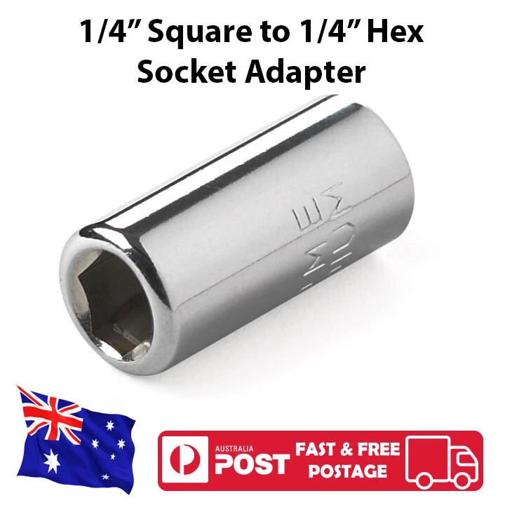 1/4" Square Drive To 1/4" Hex Shank Socket Driver Bits Converter