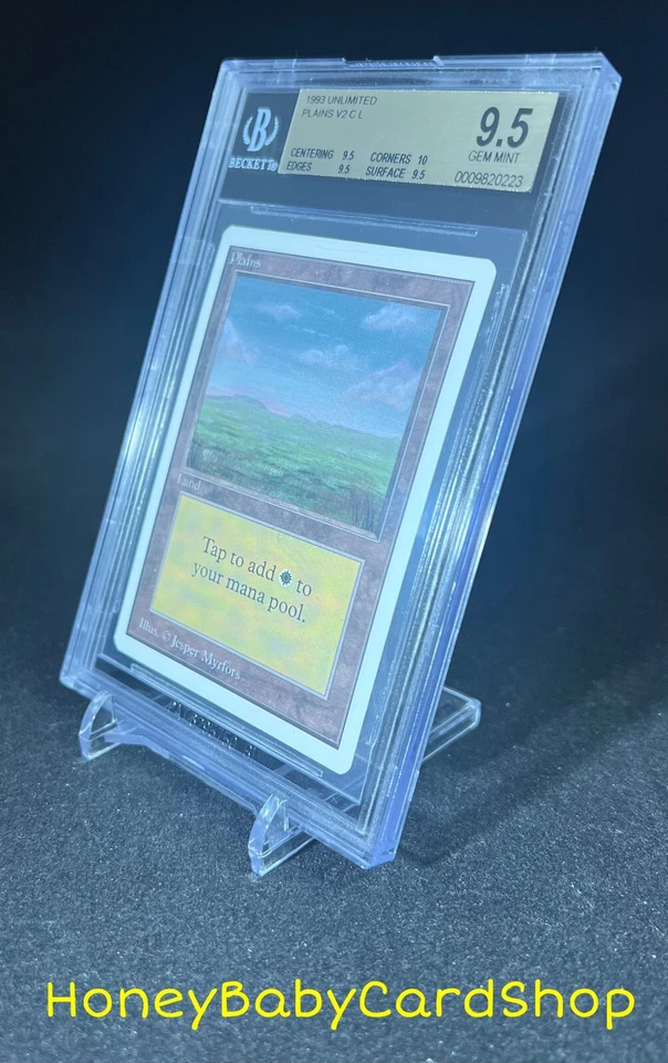 MTG Unlimited Edition 1993 Plains (C) BGS 9.5Q+ (TRUE QUAD+) GEM MINT 93/94 - Image 3 of 4