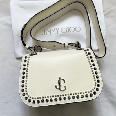 Jimmy Choo Varenne 2Way White Leather Shoulder Bag Handbag New