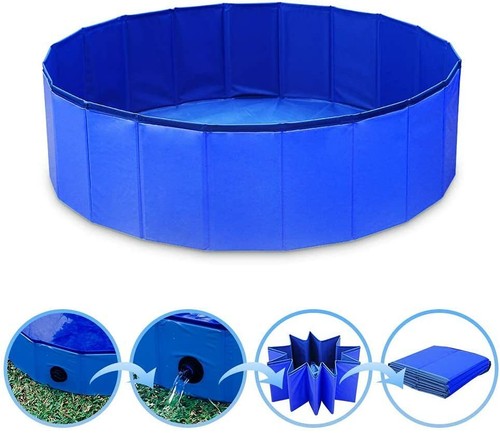 Hundepool Hunde Swimmingpool Schwimmbecken Planschbecken Faltbar Ø80/100/120cm - Bild 17 von 27
