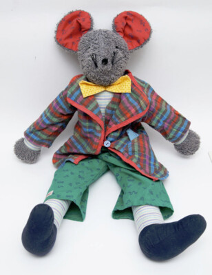 SIGIKID Maus Circus Zirkus kariert Jacke  groß blau rot Frottee Stofftier