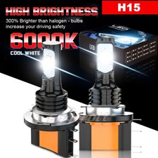 For Mercedes-benz Glk350 2013-2015 White Led Headlight High Beam 2x H15 Bulbs