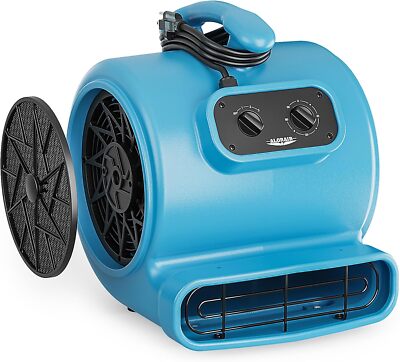 ALORIAR 3000 CFM Air Mover Blower Dryer Drying Floor Fan 3-Speed Timer Stackable