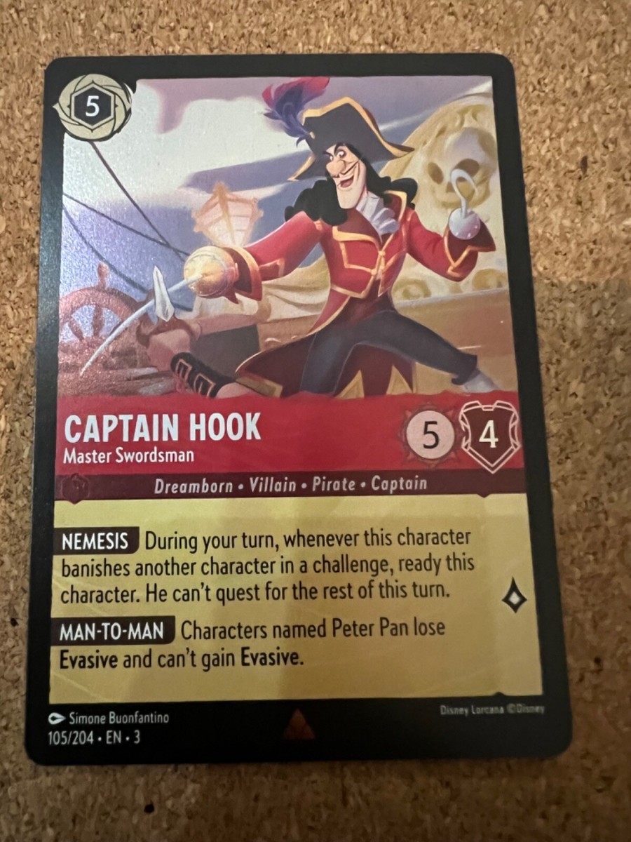 captain hook lorcana card pirate cards Disney Lorcana Into the Inklands Master Swordsman V.2. #2  Rotterdam Comics [GIVE EM ALL YOU GOT!] (Damage dealt to them is reduced by 2.) Disney Lorcana Into the Inklands