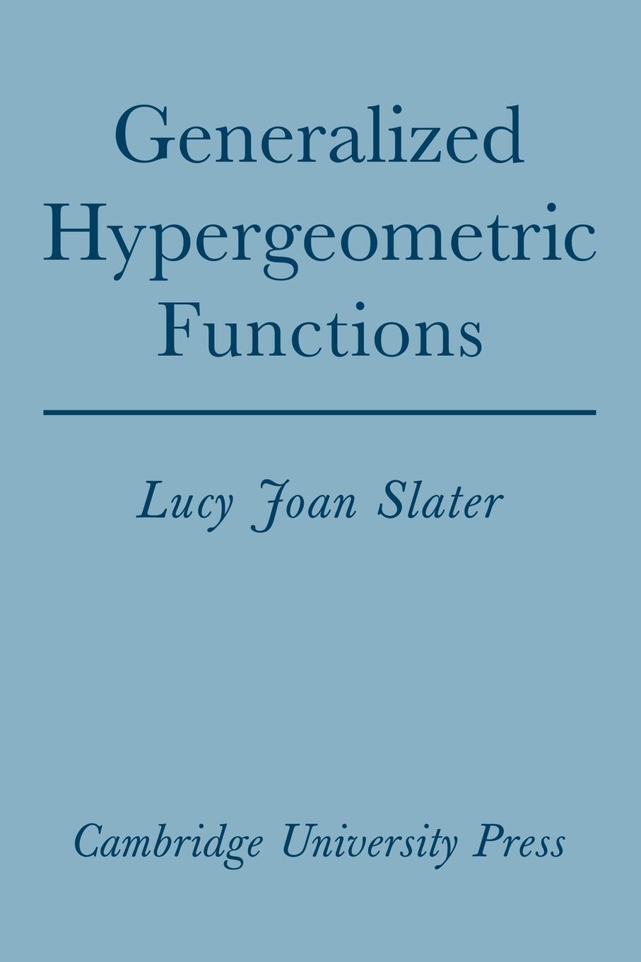 Thumbnail - Lucy Joan Slater | Generalized Hypergeometric Functions | Taschenbuch