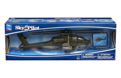 New Ray Sky Pilot Sikorsky Apache AH64 Helicopter 1:55 Green 25523