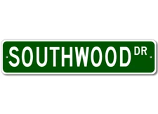 Southwood Drive Street Sign Personalized Custom Last Name Metal Sign - Aluminum