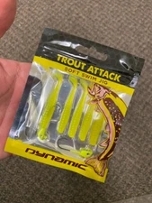 TROUT ATTACK (Chartreuse) Paddle Tail, Swim-Jig