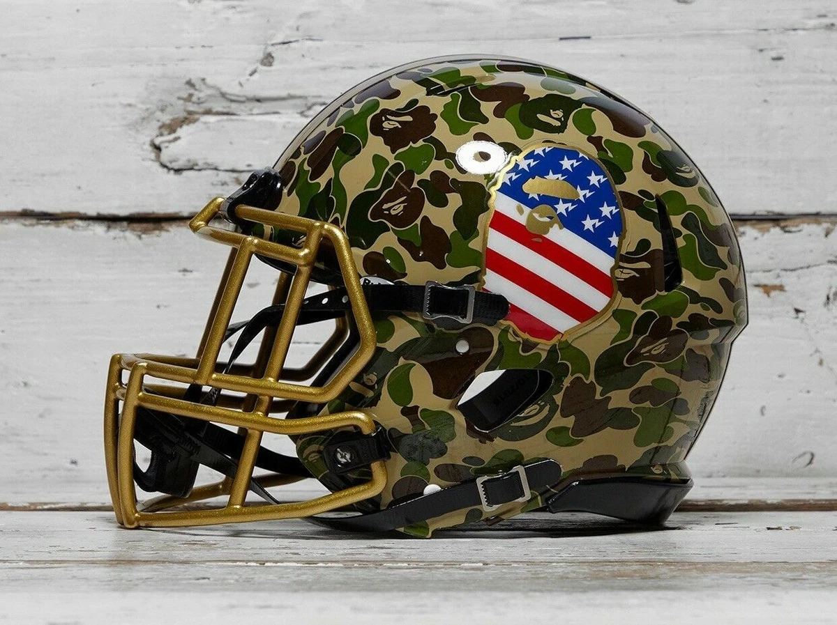 Bape X adidas Helmet Riddell Green Camo Football superbowl Consortium NFL