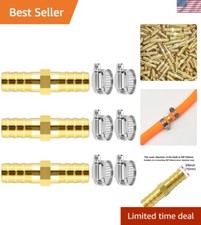 Complete Brass Barb Splicer Kit with 6 Stainless Steel Clamps for Secure Sealing
