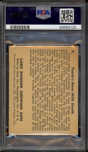 1940 Lone Ranger #3 Tonto's Race With Death PSA 4 - Picture 2 of 2
