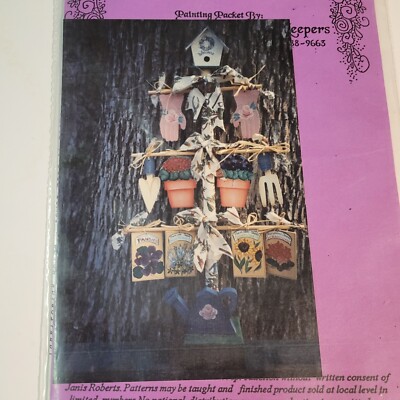 Painting Pattern My Flower GARDEN Janis Roberts 1994 seed packs, Bird house 