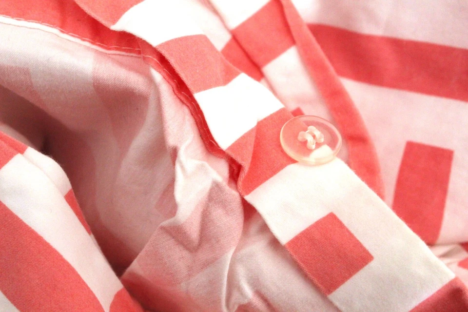 Max Studio хлопок королева пододеяльник кнопка застежки коралл белый геометрический постельное белье - Изображение 4 из 4