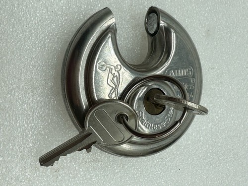 ABUS Discus Padlock No. 24 Stainless Steel With Two Keys Made In Germany - Picture 2 of 8