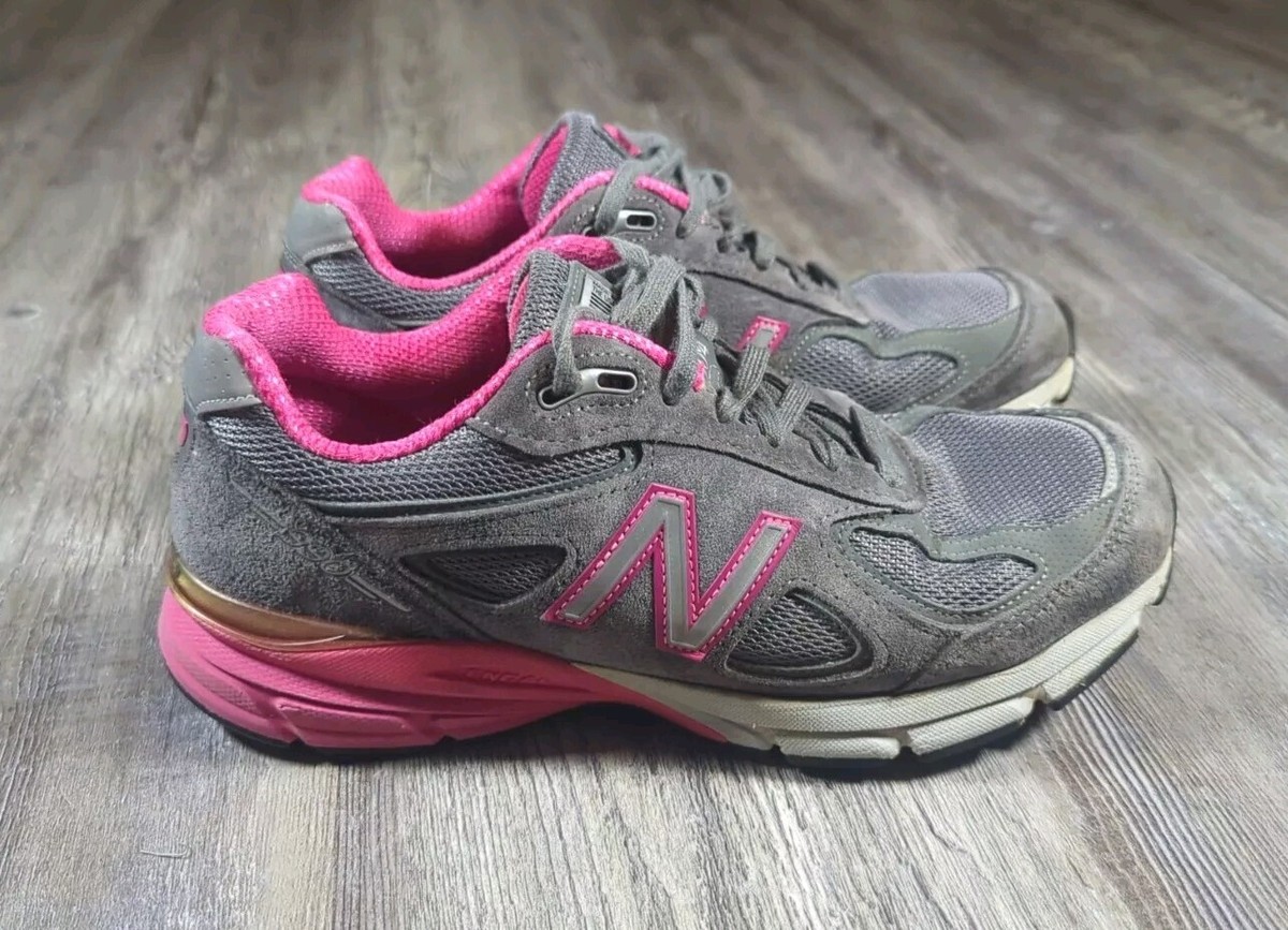 New Balance Womens 990 V4 Gray Pink Casual Shoes Sneakers Size 8.5