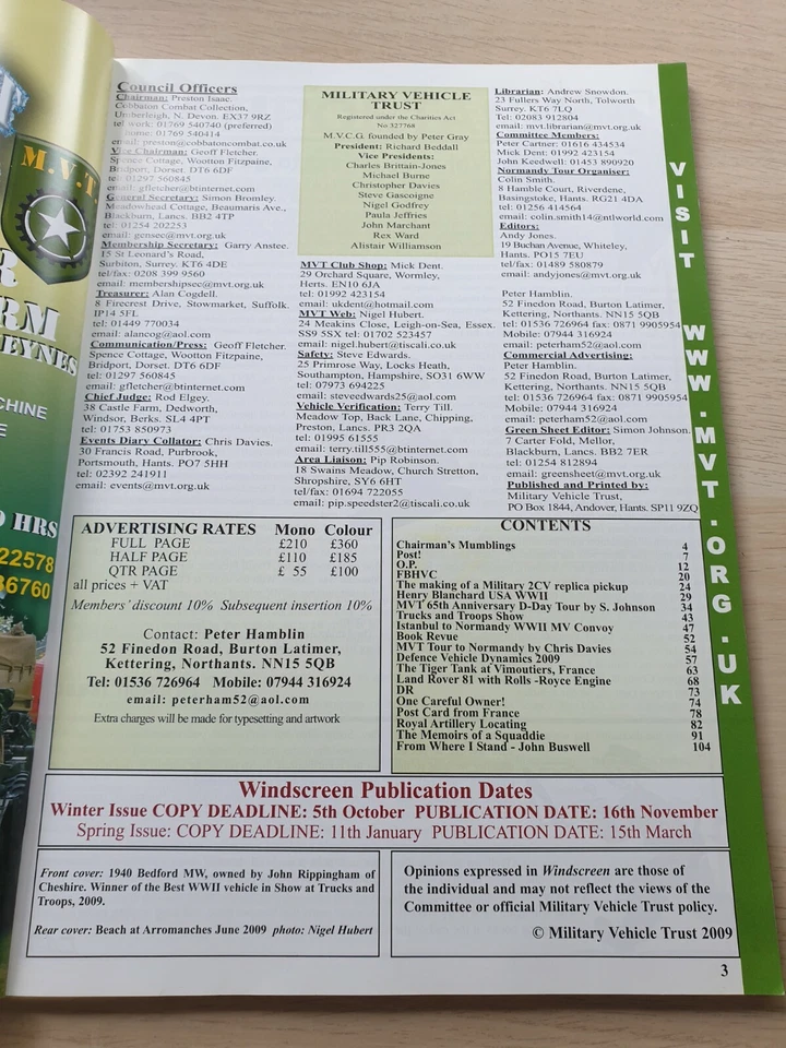 WINDSCREEN Military Vehicle Trust Magazine Autumn 2009 Issue 124 M.V.T. D.Day 65 - Image 3 of 4