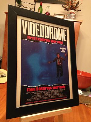 FRAMED ORIGINAL & RARE 1983 ''VIDEODROME'' DAVID CRONENBERG MOVIE PROMOTIONAL AD
