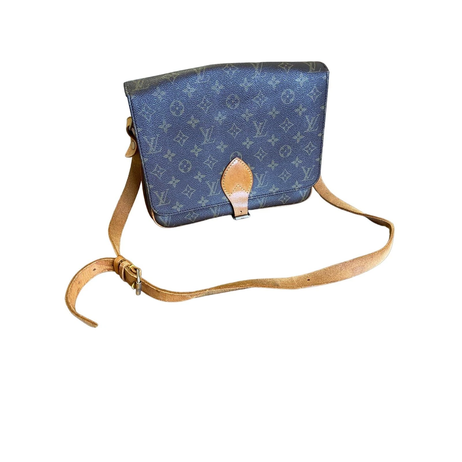 LOUIS VUITTON（LV） Borsa a tracolla Louis Vuitton Cartouchiere GM Monogram in pelle marrone