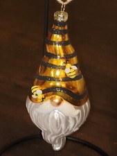 Bee Hive Gnome Elf Glass Robert Stanley Christmas Tree Ornament Garden Decor