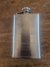 Glenmorangie Malt Whisky Stainless Steel Hip Flask traditional curved style