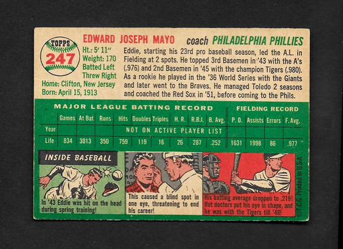 1954 Topps Baseball Cards - You Pick - aaalvins - Picture 37 of 37