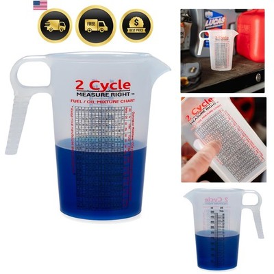 2 Stroke Oil Measuring Cup - 16 Oz Oil Gas Mixing Pitcher with 15-In-1 Ratio ...