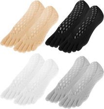 4 Pairs Toe Separator Socks, Bunion Relief Compression Socks for Women Men