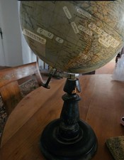 H: 58 cm Ancien globe terrestre FOREST terrestrial mappemonde ÉDITION COMPLÈTE 