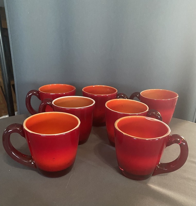 Waechtersbach Fun Factory Ombre Mugs Red/Orange Set of 7 