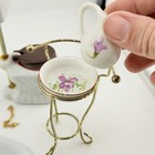 Vintage Miniature Dollhouse Bathroom Set Porcelain Tub Sink Toilet Washstand — photo 5