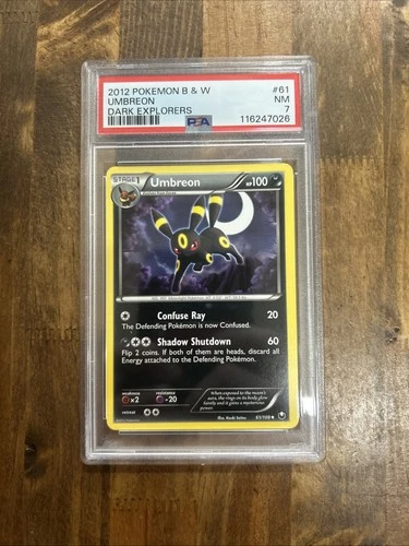 Graded PSA 7 2012 Pokemon B&W Umbreon Dark Explorers #61
