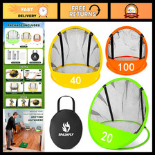 Golf Chipping Net Pop-Up Practice with 3 Targets for Indoor/Outdoor Training Gam