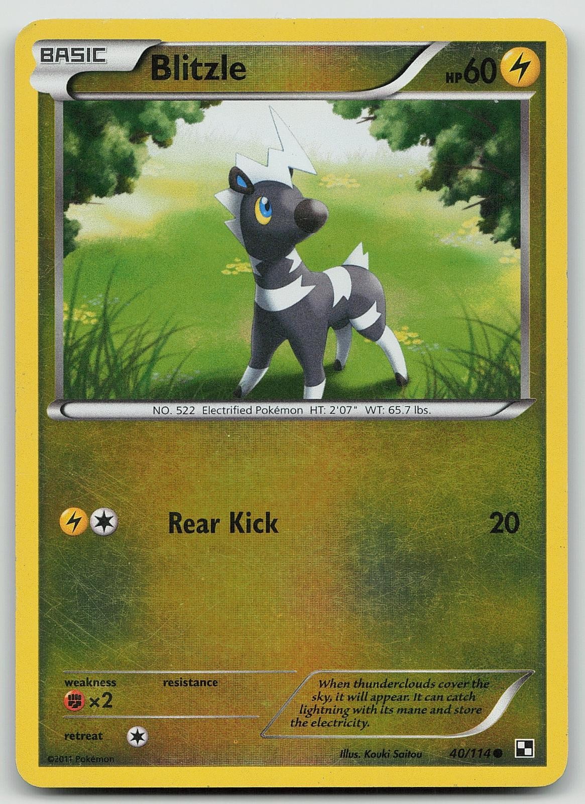 Pokemon Blitzle 40/114 Black & White Common Reverse Holo NM