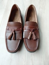 G.H Bass Mens Miguel Brown Leather Tassel Dress Loafers Mens Sz 8 M US New