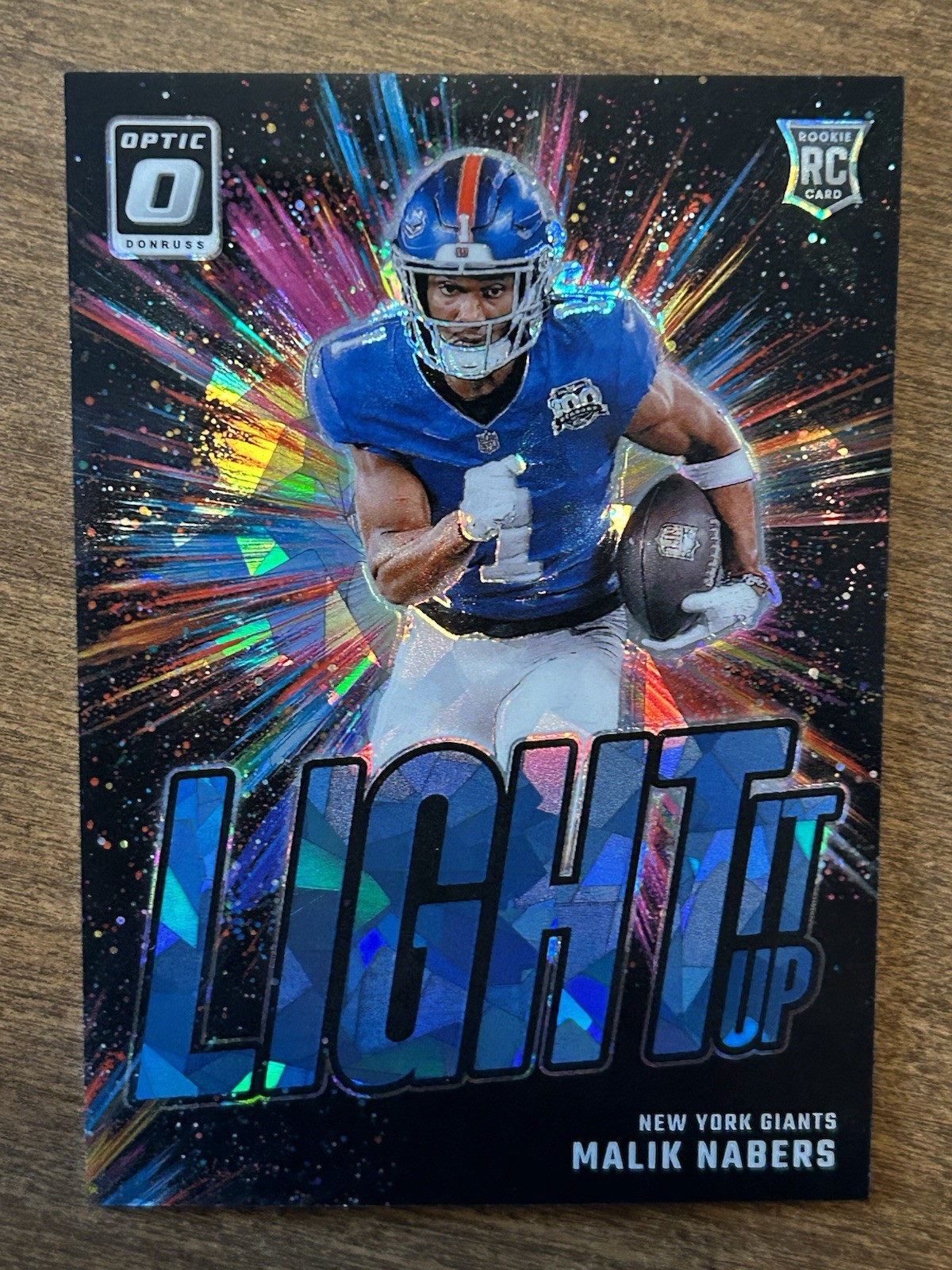 Malik Nabers 2024 Donruss Optic Light It Up Blue Ice Prizm /15 - RC Rookie #5
