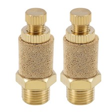 Adjustable Air Pneumatic Exhaust Muffler Copper Top 1/8 BSPT 2pcs.