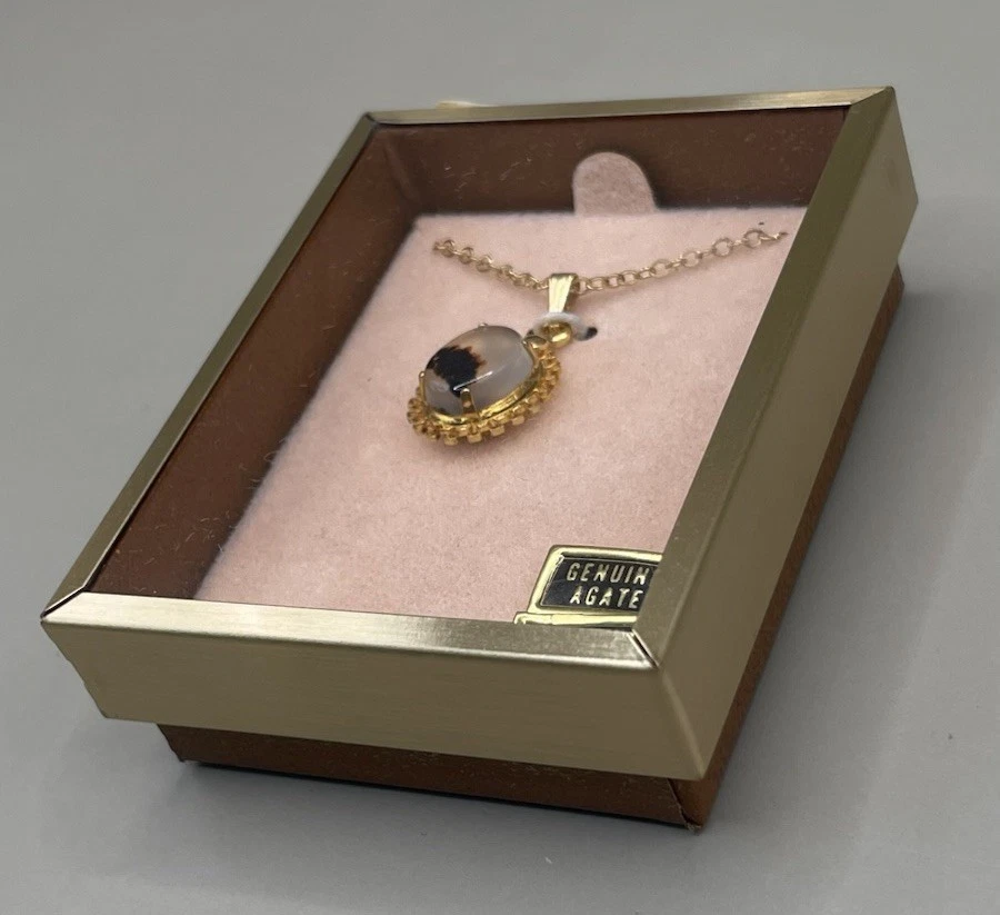 Collar Colgante Ágata Relleno Oro 1/20 12K GF Foto 2 de 4