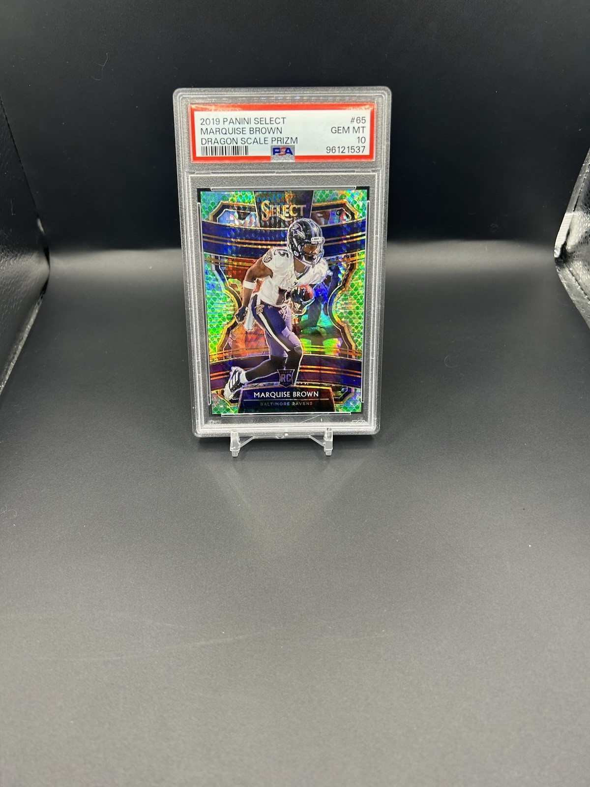 2019 Panini Select - Concourse Marquise Brown #65 Dragon Scale Prizm /88 (RC)