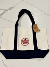 Trader Joe's Classic Canvas Tote Bag Standard Size Navy Blue